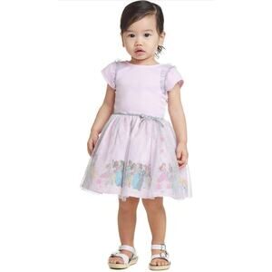 Pippa & Julie Girls' Disney Princess Short Sleeve Tutu Dress Blush 2T
